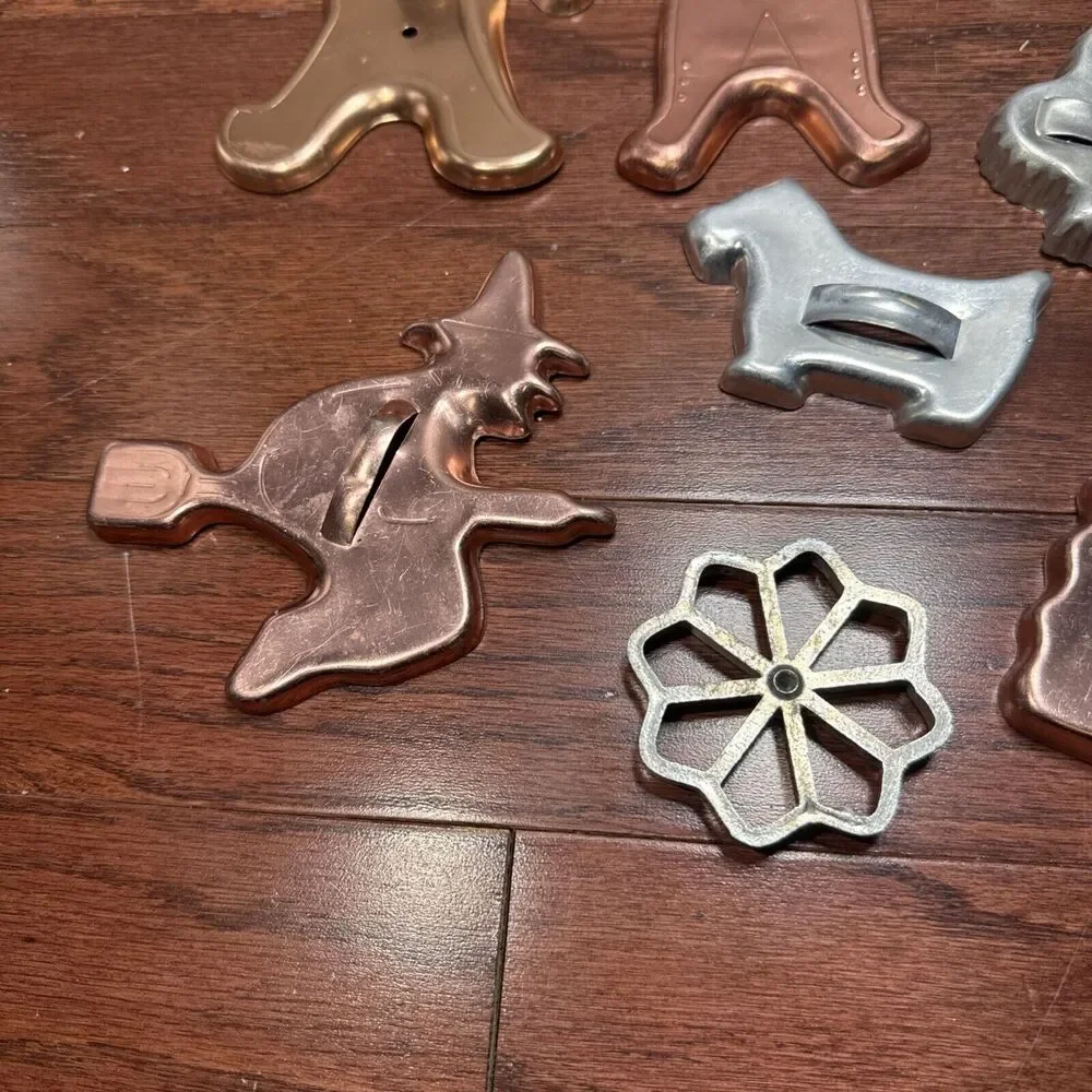 Vintage Tin and Copper Cookie Cutter Lot